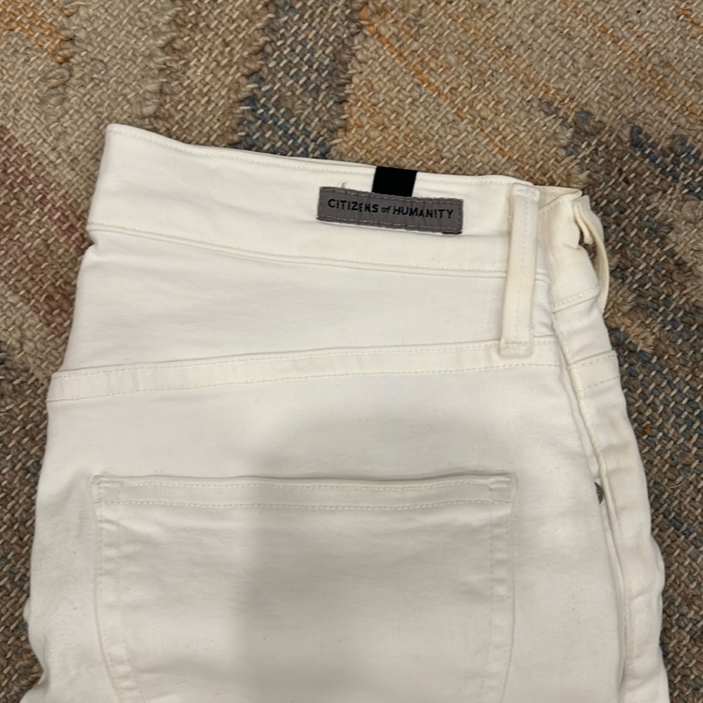 Citizens Of Humanity Rocket Crop Petite High Rise Skinny Jeans White - Size 26